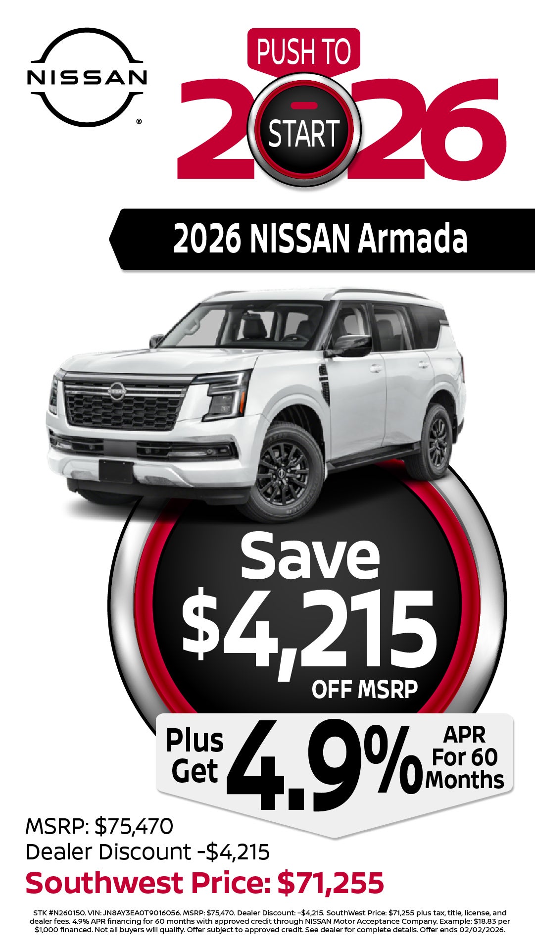 Shop $4,215 Off MSRP on 2026 Nissan Armada!