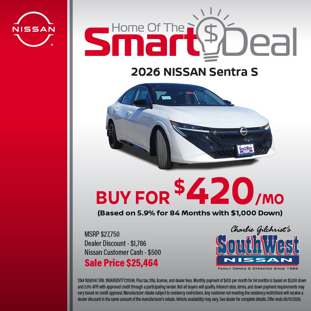 BUY A 2026 NISSAN SENTRA SR FOR $420/MO!